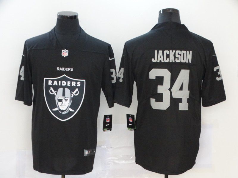 Men Oakland Raiders #34 Jackson Black Nike Team logo fashion NFL Jersey->oakland raiders->NFL Jersey